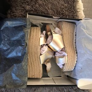 Shu Shop Gold Espadrille Wedges